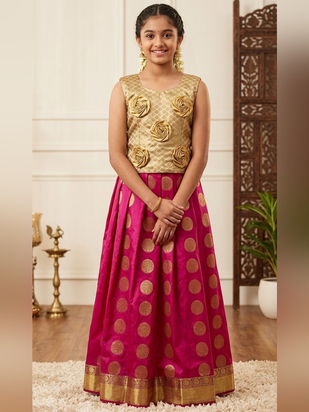 NEXT TO NEW BIG GIRLS CUSTOM MADE ETHNIC SKIRT TOP SET ( 10- 12)